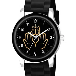 CSAMON Men Printed Dial & Straps Analogue Watch B9050BLK Islamic NUM03 CD-51