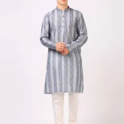 BELLAZO Men Printed Thread Work Kurta-image-2