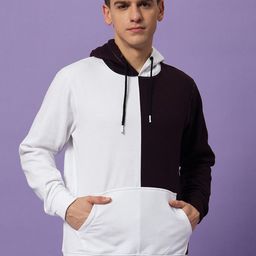 Mast & Harbour Men Colourblocked Hooded Cotton Sweatshirt-picture-45