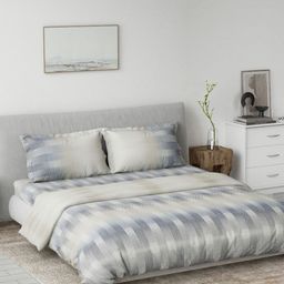 DDecor Blue & White Printed Mild Winter Pure Cotton Double King Regular Bedding Set-picture-32