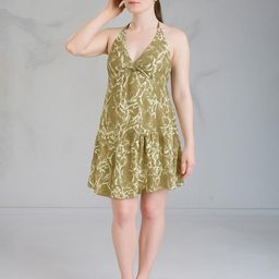 HOUSE OF MIRA Printed Halter Neck Cotton Drop-Waist Dress-image-15