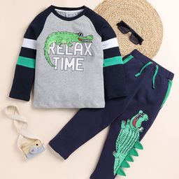 YK Boys Printed T-shirt with Trousers-image-41