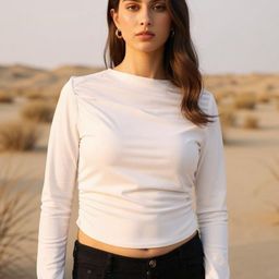 Istyle Can Women Asymmetric Neck Pleated Detail Crop Top-picture-8
