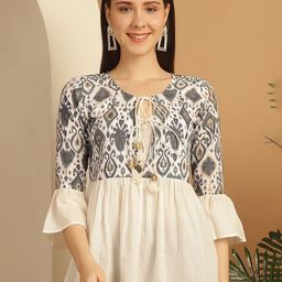 Merira Jaipuri Women Printed Pure Cotton Tunic-image-35