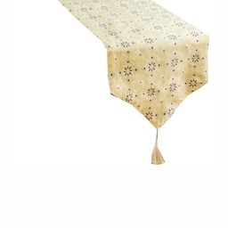 Pink Parrot Beige & Blue Woven Designed Tasseled TableRunner-image-67