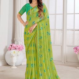 LeeliPeeri Designer Floral Beads and Stones Poly Chiffon Saree-image-47