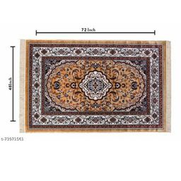 Samjeeda Handloom carpets Red Geometric Anti-Skid Cotton Carpet-picture-51