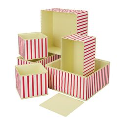 Kuber Industries Cream-Coloured 6 Pieces Striped Cotton Regular Drawer Organisers-19