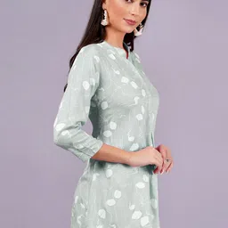 HIGHLIGHT FASHION EXPORT Floral Print Mandarin Collar Top image 4