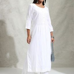Vishudh Women Embroidered Regular Thread Work Kurta with Palazzos-49