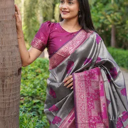 Om Shantam Sarees Woven Design Zari Kanjeevaram Saree-image-49