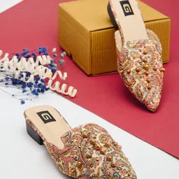 Sole To Soul Women Embellished Block Heel Mules-image-93