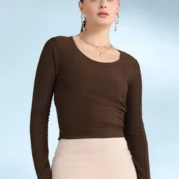 Selvia Edge Women Self Design Solid Regular Crop top-picture-6