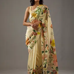 CATCHY FOREVER Floral Silk Saree With Unstitched Blouse Piece-40