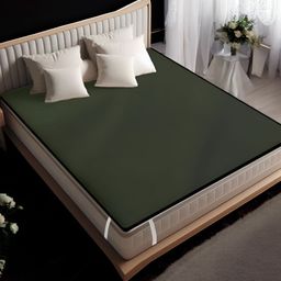 CASA-NEST Olive Green Polyester Fitted Water Resistant Mattress Protector-14