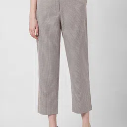 Van Heusen Women Checked Regular Fit Mid-Rise Trousers-image-35