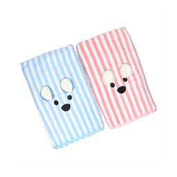 The Little Lookers Blue & White 2 Cotton 350 GSM Bath Towel-44