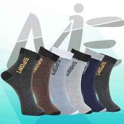 MJE Pack Of 6 Patterned Cotton Ankle Length Socks-picture-35