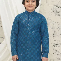 Aj DEZInES Boys Geometric Embroidered Sequinned Kurta-48