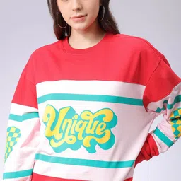 Freehand by The Indian Garage Co Women Colourblocked Sweatshirt-picture-2