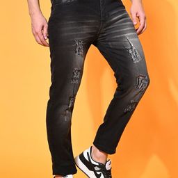 LINARIA Men Classic Mid-Rise Straight Fit Highly Distressed Light Fade Jeans-picture-1