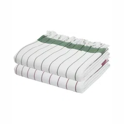 The Bath Community White & Mauve 2 Pieces Striped Cotton 225 GSM Bath Towels-56