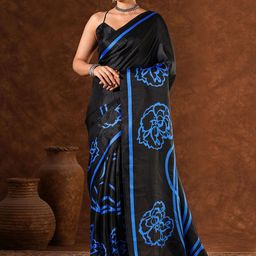 HERE&NOW Floral Printed Saree With Unstiched Blouse Piece-image-124