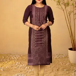 Anouk Rustic Selection Of 3 Ethnic Motifs Printed Round Neck Straight Kurtas image 3