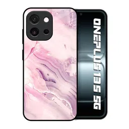 QRIOH Unisex OnePlus 13s 5G Abstract Diamond Pink Gradient Shockproof Glass Back Case-picture-5