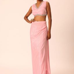 KALKI Fashion Embellished Top And Dhoti Skirt & Shrug Set-image-24
