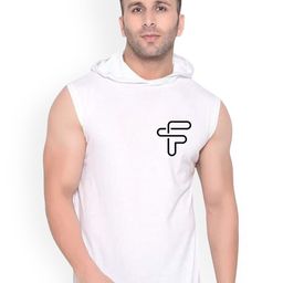 FABSTIEVE Printed Cotton Hooded Gym Vest VK-44B_pt-28 White M-image-69