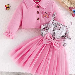 INCLUD Girls Print Fit & Flare Dress with Jacket-image-61