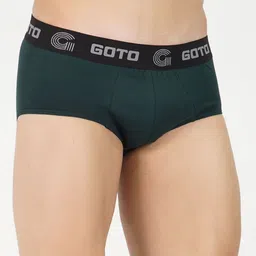 GOTO Mid-Rise Hipster Briefs COTTON BLENDED BRIEF OUTER ELASTIC GREEN image 5