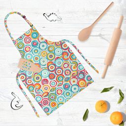 ArtzFolio Blue & Yellow Printed Cotton Aprons-image-79