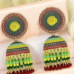 FEMMIBELLA Dome Shaped Jhumkas Earrings-45