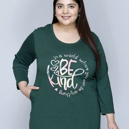 IN Love Women Plus Size Printed Round Neck Regular Fit Cotton T-shirt-image-39