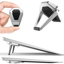 BUFONA Laptop Desk Holder Portable Invisible Laptop Riser Stand Mini Cooling Pad Portable Lightweight Laptop Stand Non-Slip Base Desk Table Riser Holder Aluminium Floor and Desk Stand Rotatable Laptop Stand Compatible with Universal Laptops-26