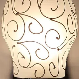Somil Premium Designer Glass Wall / Night Lamp Elegant & Stylish Dcor Accent for Modern Interiors, color, White, Size:- 21.5 X 28 X 31.5 CM-image-43
