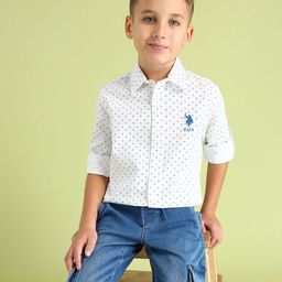 U.S. Polo Assn. Kids Boys Printed Pure Cotton Casual Shirt-picture-10