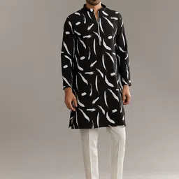 KALKI Fashion Men Abstract Printed Kurta with Pyjamas-picture-33