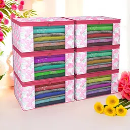 Aura Pink & White 6 Pieces Foldable Multi-Utility Organisers-37