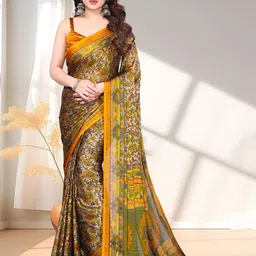 SUPERLAXMI Floral Pure Chiffon Saree-picture-42