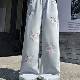 LULU & SKY Girls Wide Leg Mid-Rise Mildly Distressed Jeans-image-40