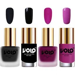 VOLO Set Of 4 Velvet Matte & Extra Shine Nail Polish - 8 ml Each & 9ml Each-05-14-3-35-21