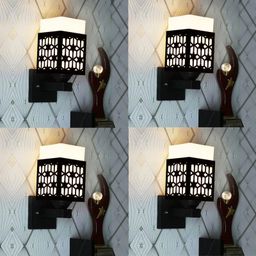 Gojeeva Black Wood Square Shaped Wall Lamp-picture-15