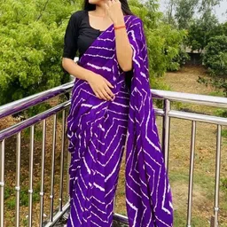Moda Rapido Purple Poly Georgette Leheriya Sarees-picture-48