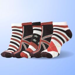 MJE Men Pack Of 5 Patterned Cotton Ankle Length Socks-picture-10