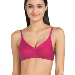 Women Cotton Pink Non Padded Non-Wired Lingerie Bra Sport wear Gym Crop Tank Top-image-51