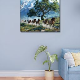 OLIVE TREE Blue & Green Floral and Botanical Paintings Canvas Wall Art-picture-36