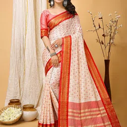 HERE&NOW Ethnic Motifs Zari Art Silk Banarasi Saree-picture-58